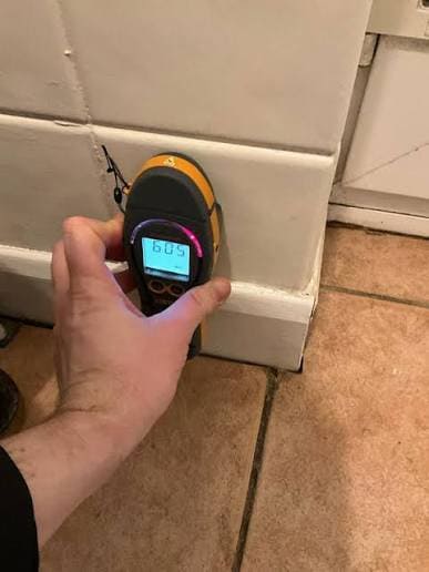 Moisture detection during a hidden leak inspection in San Diego